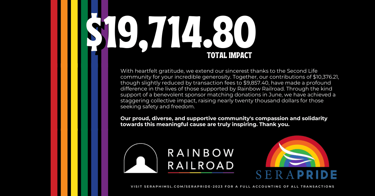 SeraPRIDE Donation to Rainbow Railroad