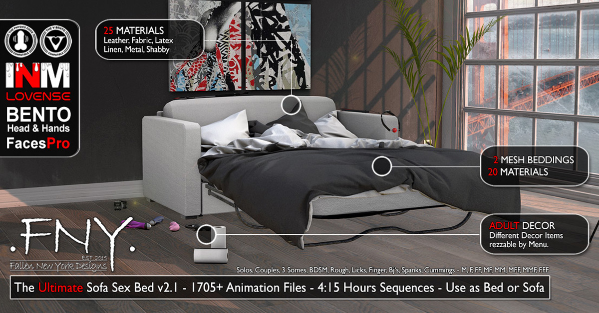 The Ultimate Sofa Sex Bed v2.1 at Fallen New York Designs!