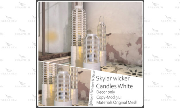 Free Gift Skylar Wicker Candles White by Bloom! on the Seraphim HUD