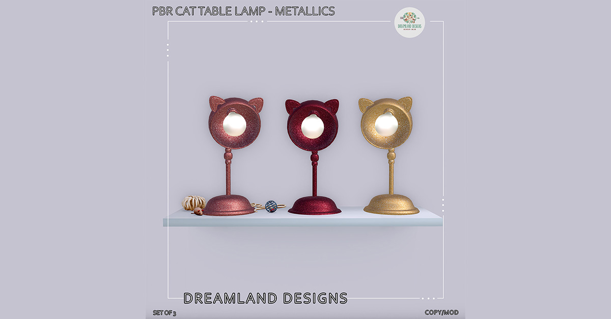 New Group Gift Cat Table Lamp at Dreamland Designs