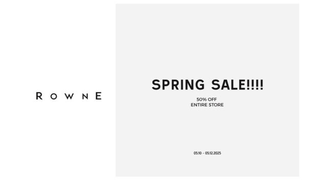 Weekend Spring Sale at Rowne 50% Off Storewide!