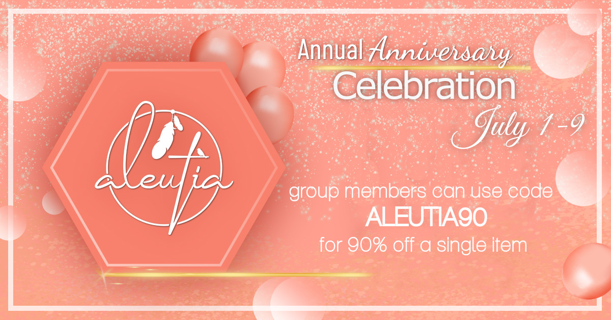 Aleutia Annual Anniversary Sale 90% Off a Single Item!