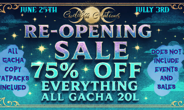 Goddess Creations Re-Opening Sale 75% Off