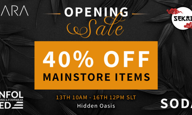 Grand Opening Sale 40% Off at Sekai X Soda X Unfolded X Cara