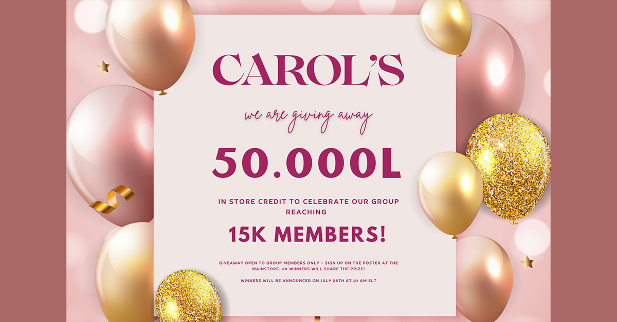 15,000 Members Giveaway – 50,000L Total Store Credit at Carol’s