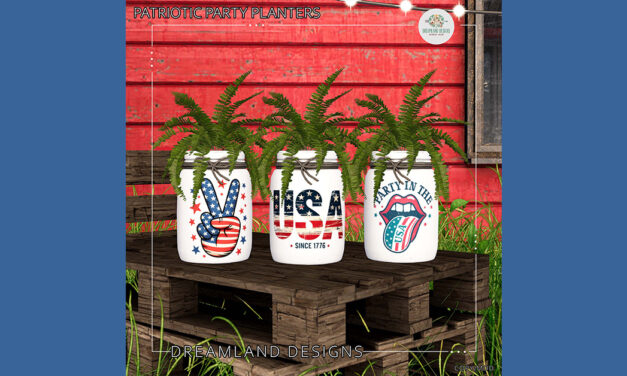 Free Gift Patriotic Party Planters at Dreamland Designs