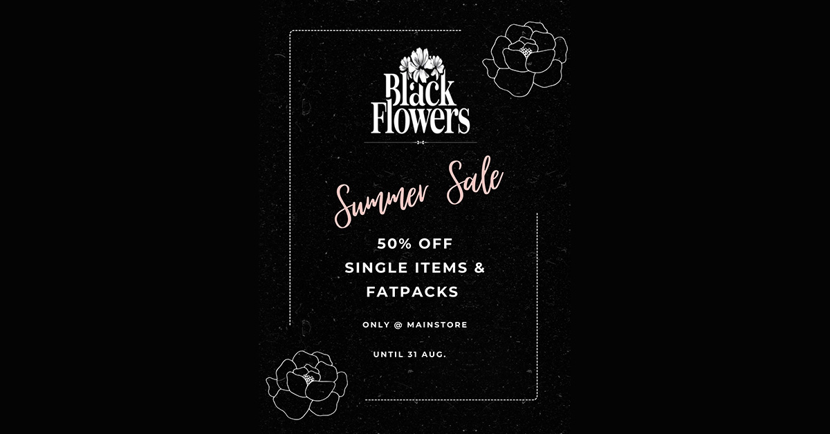 Summer Sale 50% Off at Black Flowers