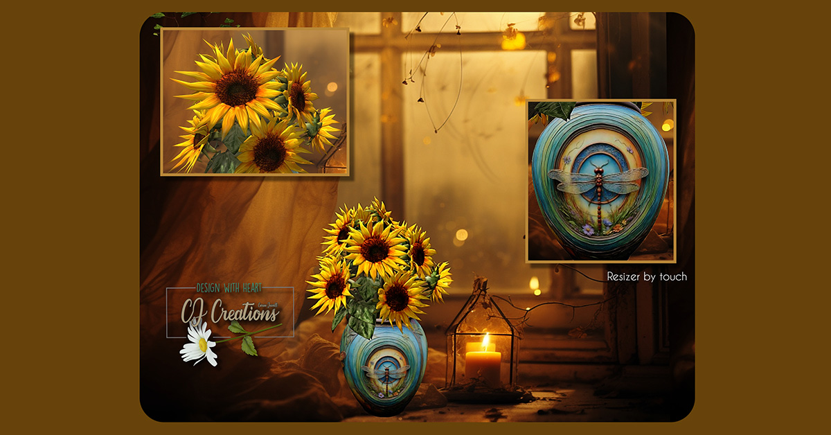 New Group Gift Sunflowers in Vase at CJ Creations