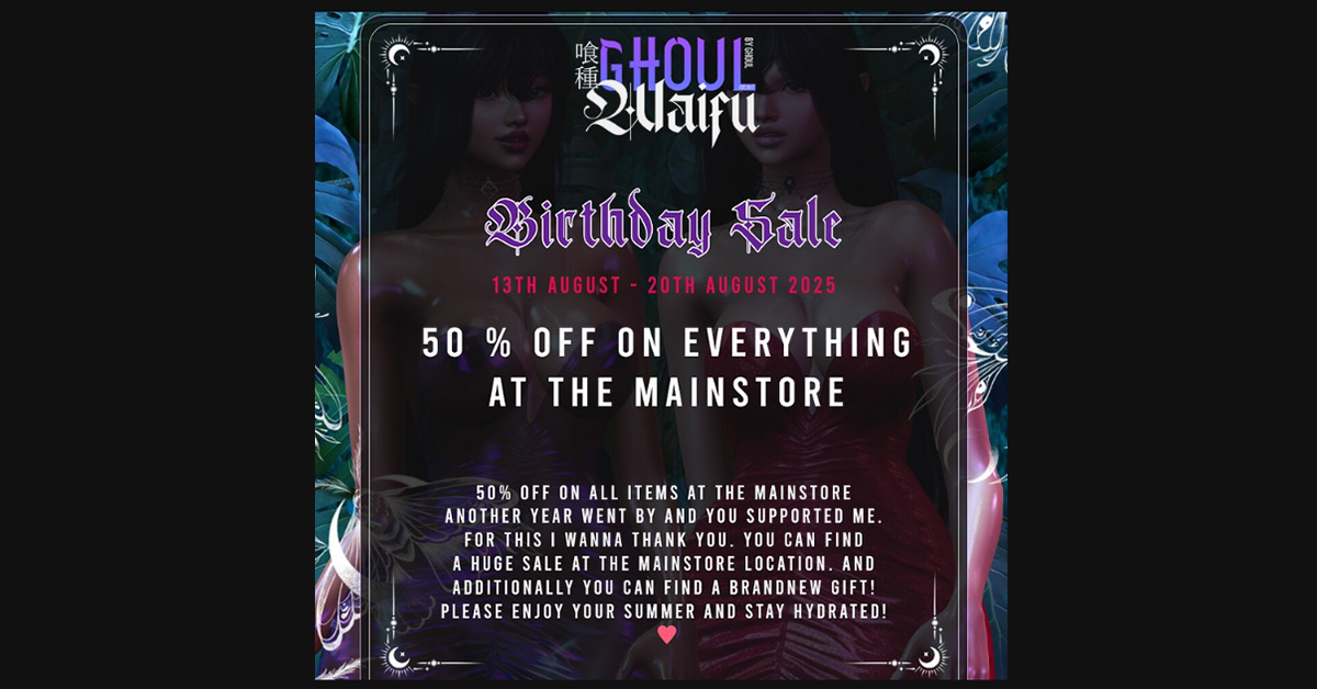Birthday Sale 50% Off Everything at GhoulWaifu Mainstore