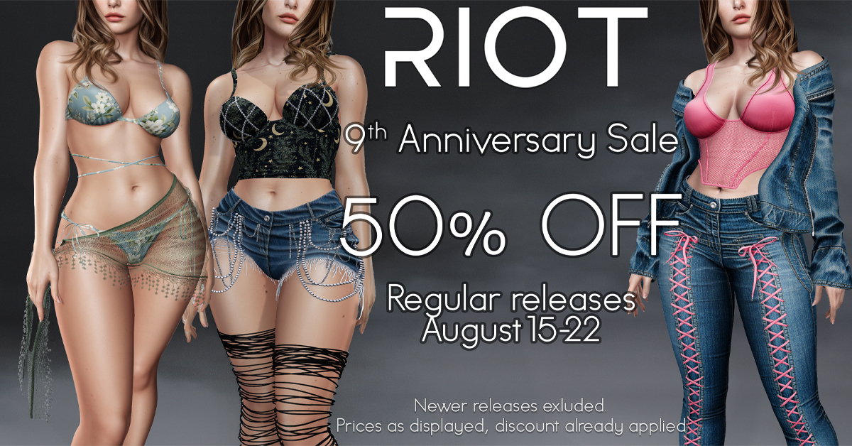 9th Anniversary Sale 50% Off at Riot Mainstore