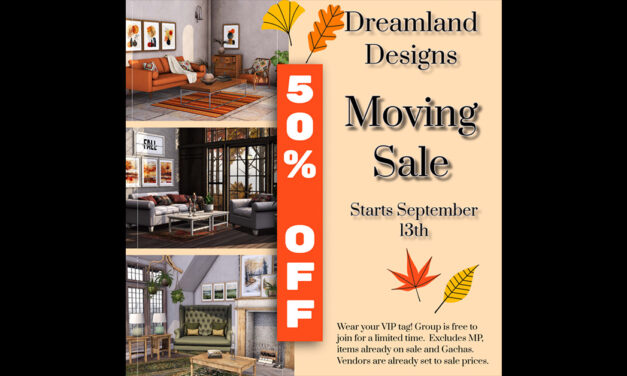 Dreamland Designs Moving Sale 50% Off !