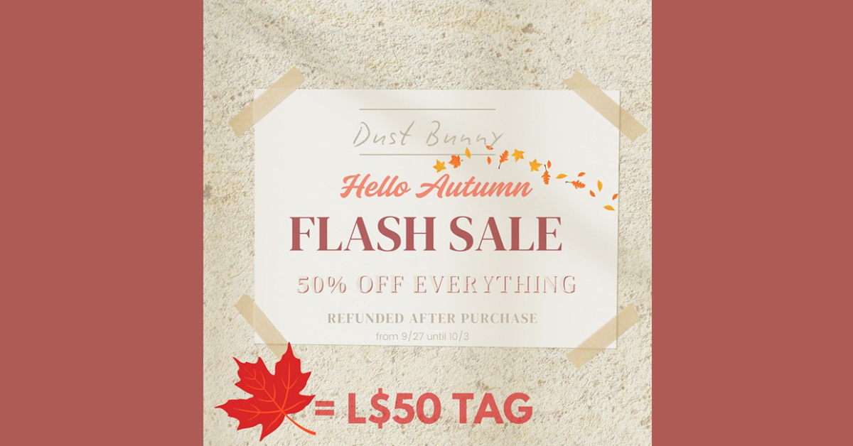 Dust Bunny Flash Sale 50% Off Storewide Plus Selected 50L Deals!