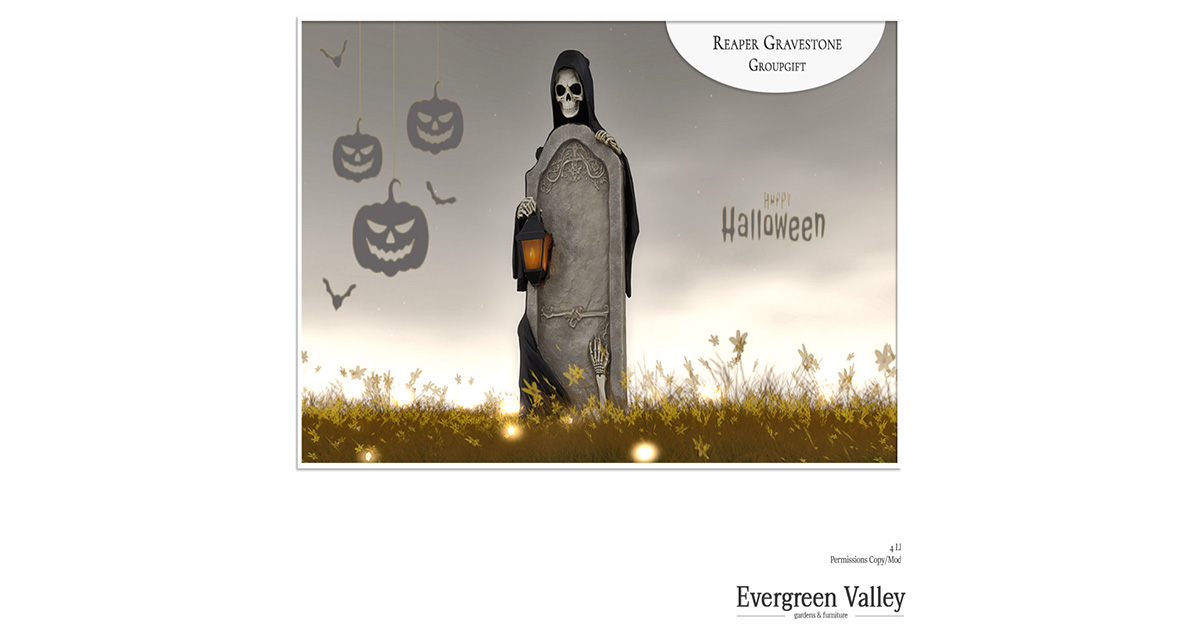 Group Gift Reaper Gravestone- Evergreen Valley Gardens