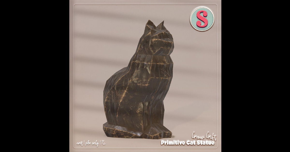 Group Gift Primitive Cat Statue at Sass