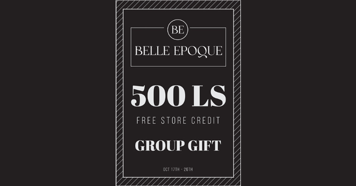 Group Gift 500L Store Credit at Belle Epoque