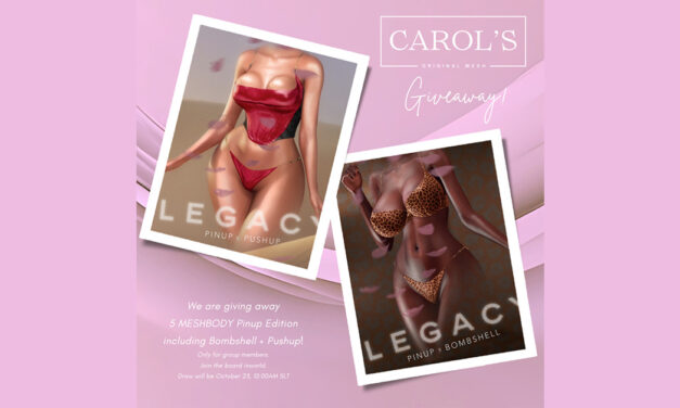 Carol’s Giveaway: Five Meshbody Pinup Editions!