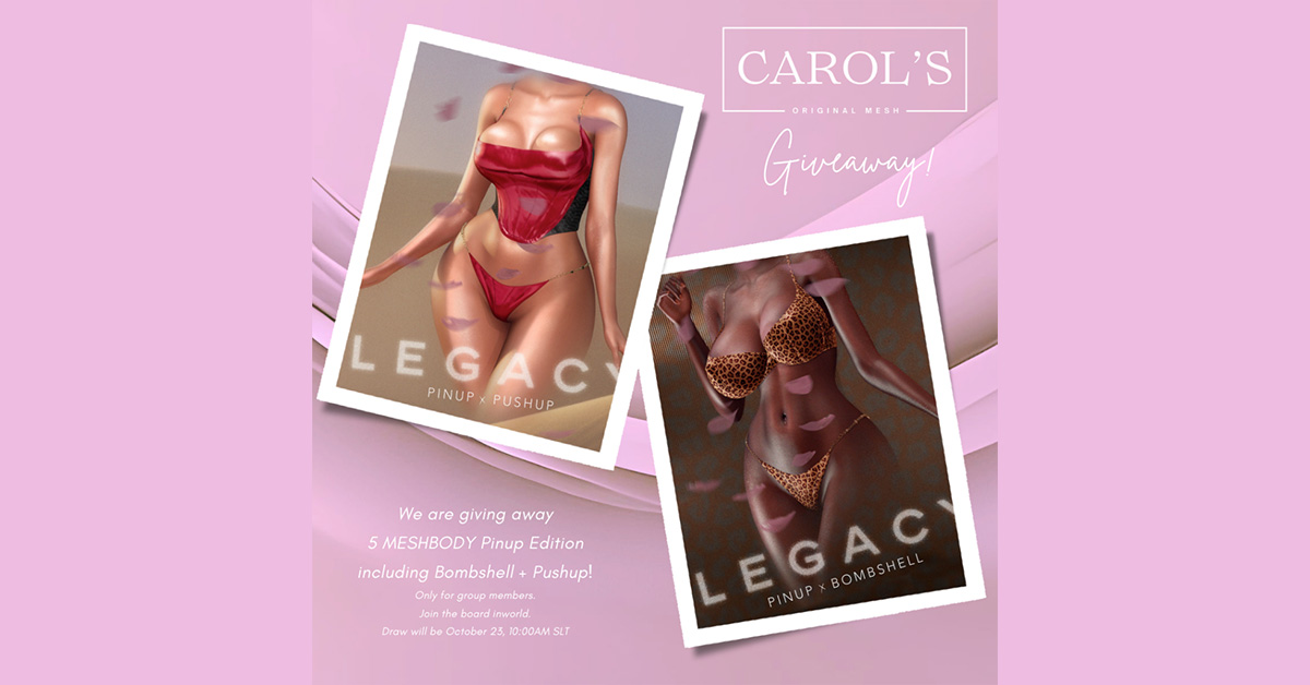 Carol’s Giveaway: Five Meshbody Pinup Editions!