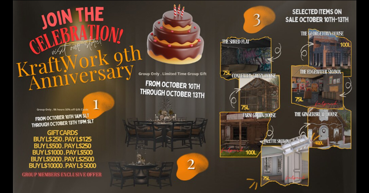 KraftWork 9th Anniversary Sale -50% Off Gift Cards Plus Marketplace Sale!