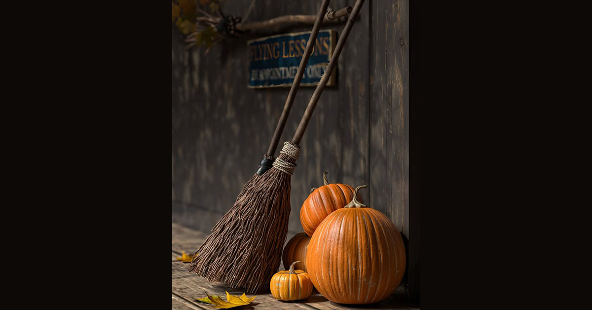 New Group Gift Witches Brooms and Pumpkins at Nutmeg