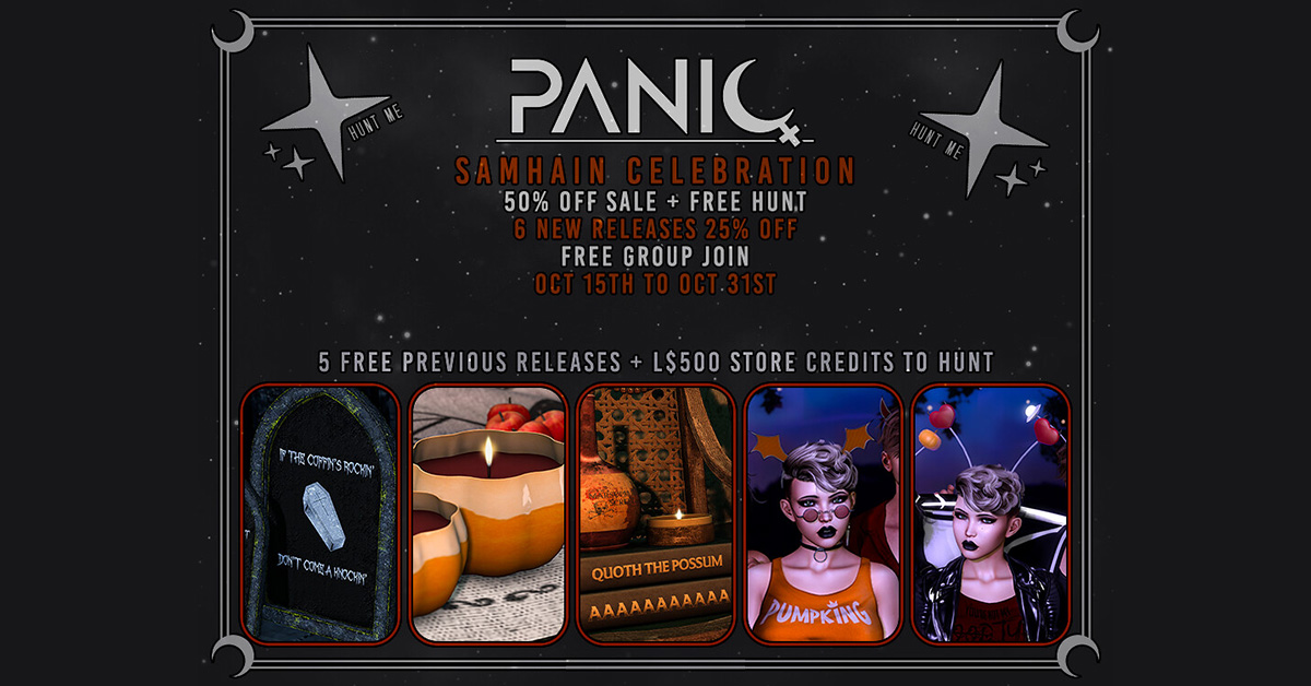 Paniq Samhain Celebration 50% Off Sale Plus a Free Hunt!