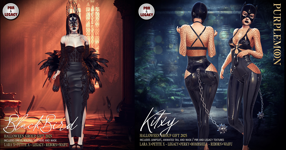 Halloween Group Gifts Black Bird and Kitxy at PurpleMoon