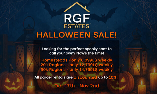RGF Estates Halloween Sale on All New Parcel & Region Rentals!