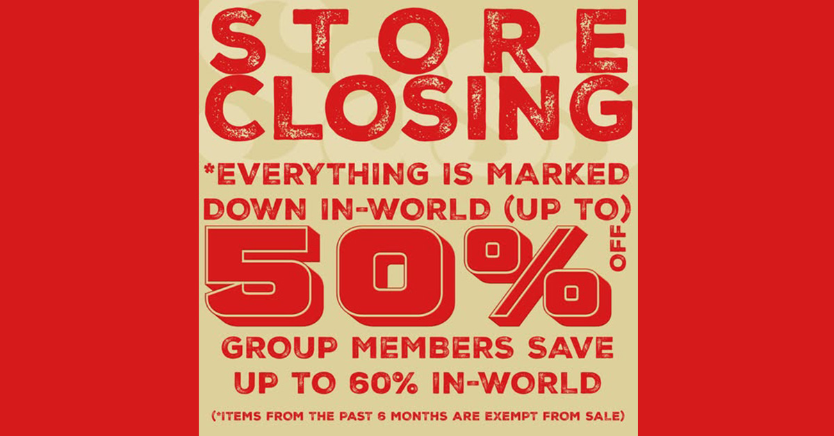 Store Closing Sale at Sass