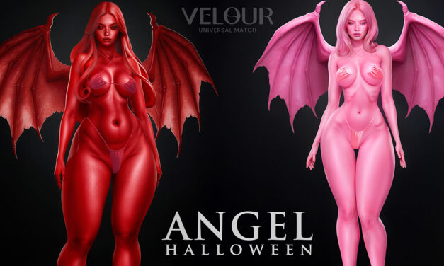 New at Velour – Angel Halloween Body Skins!