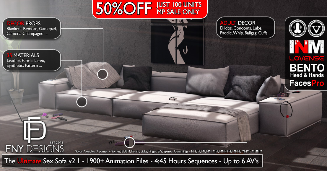 50% Off The Ultimate Sex Sofa – FNY Designs Marketplace Only