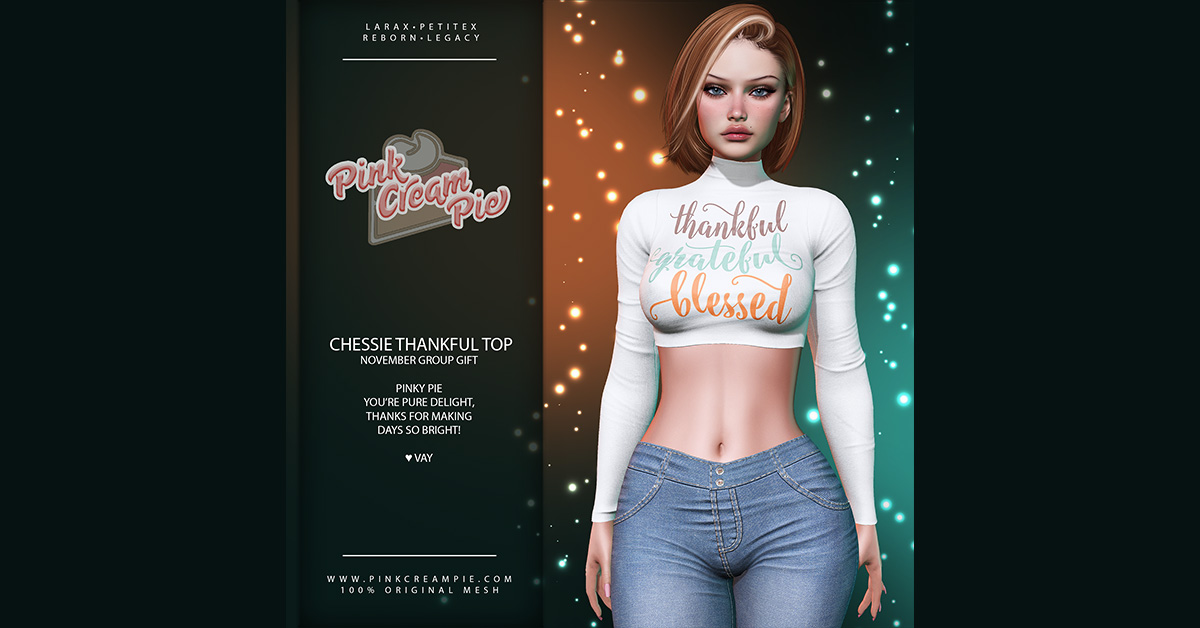Chessie Thankful Top – VIP Gift at Pink Cream Pie
