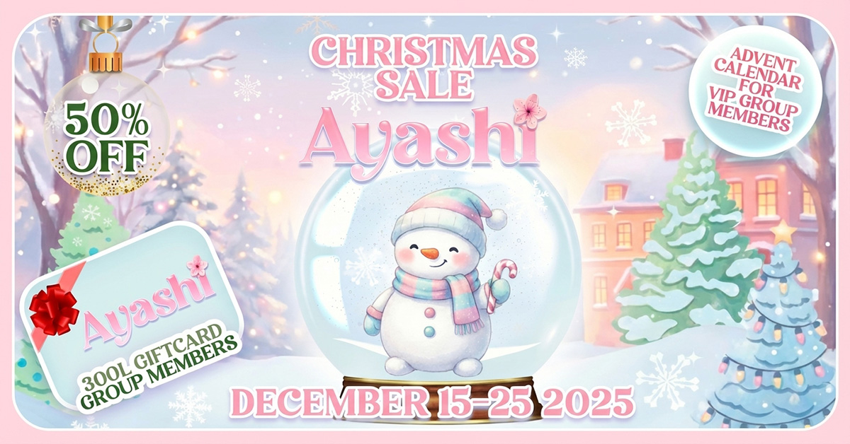 50% Off Christmas Sale plus Group Goodies at Ayashi!