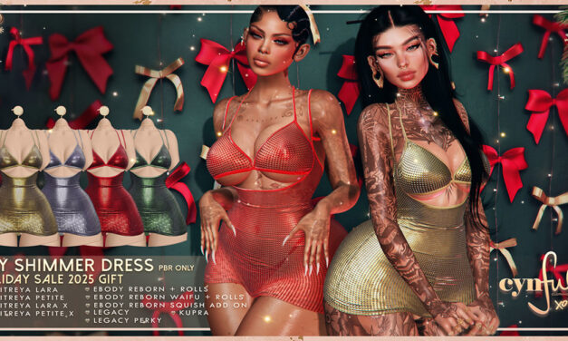 Holiday Group Gift Sky Shimmer Dress at Cynful
