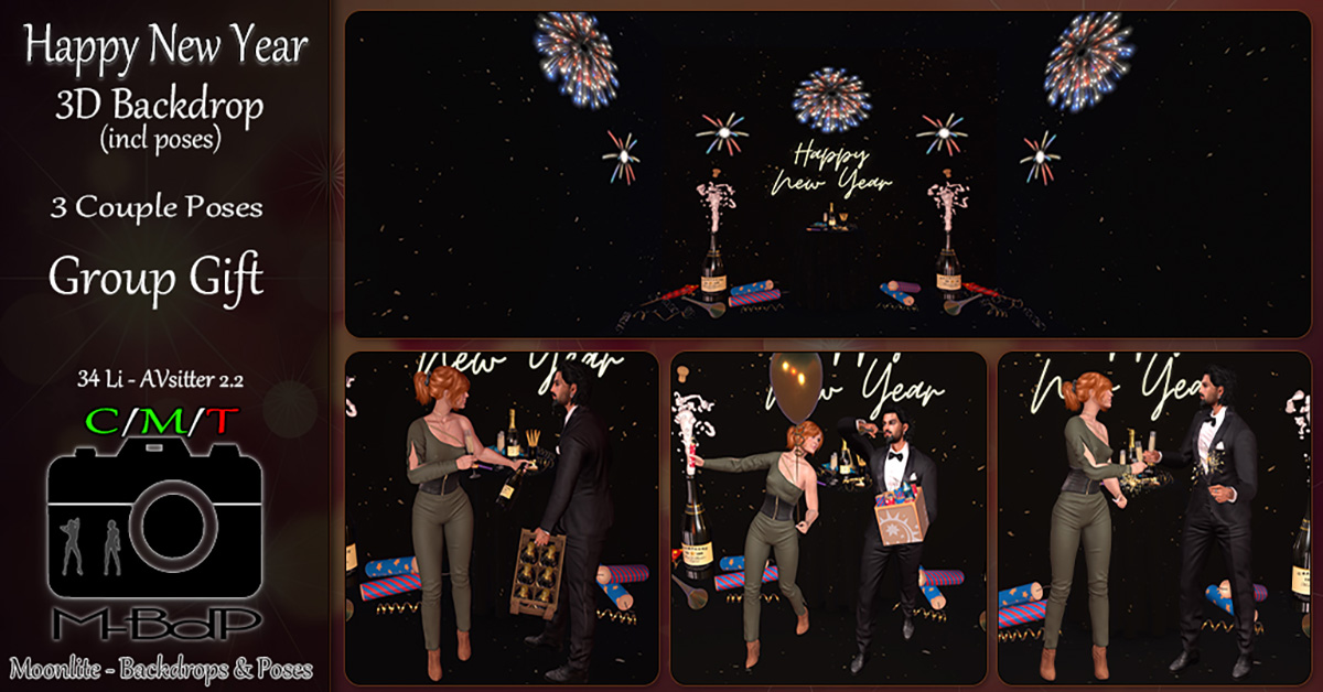 New Group Gift Happy New Year Backdrop at M-BdP