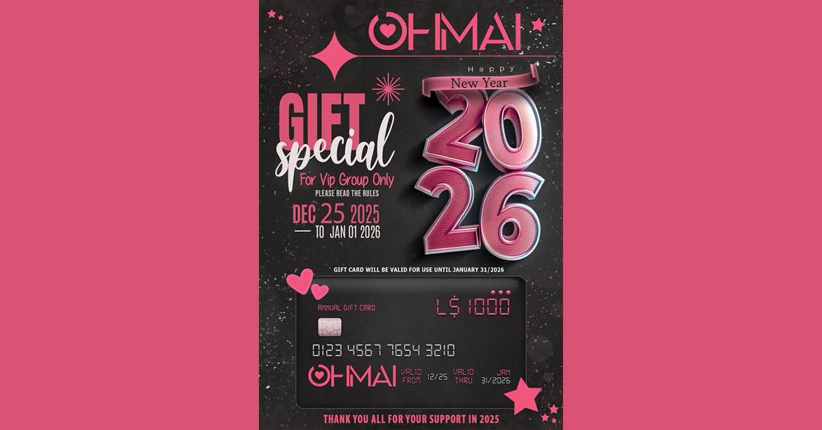 New Year Special – VIP Group Gift 1000L Gift Card at Ohmai