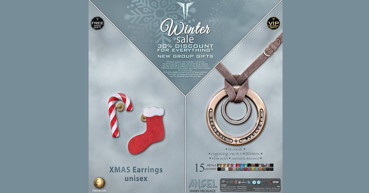 Group Gifts Xmas Earrings & Ansel Necklace at RealEvil Industries