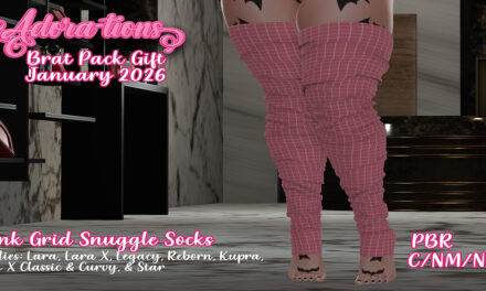 New Group Gift Pink Grid Snuggle Socks at Adora-tions!