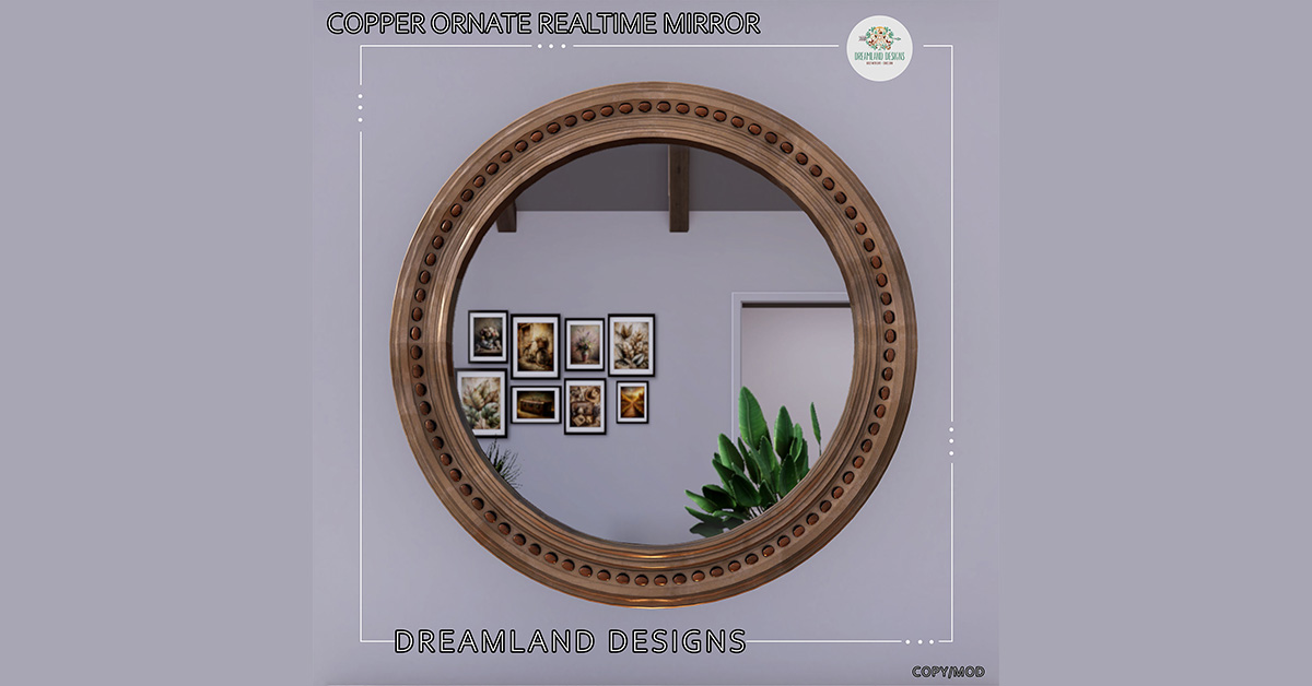 Group Gift Copper Ornate Realtime Mirror at Dreamland Designs