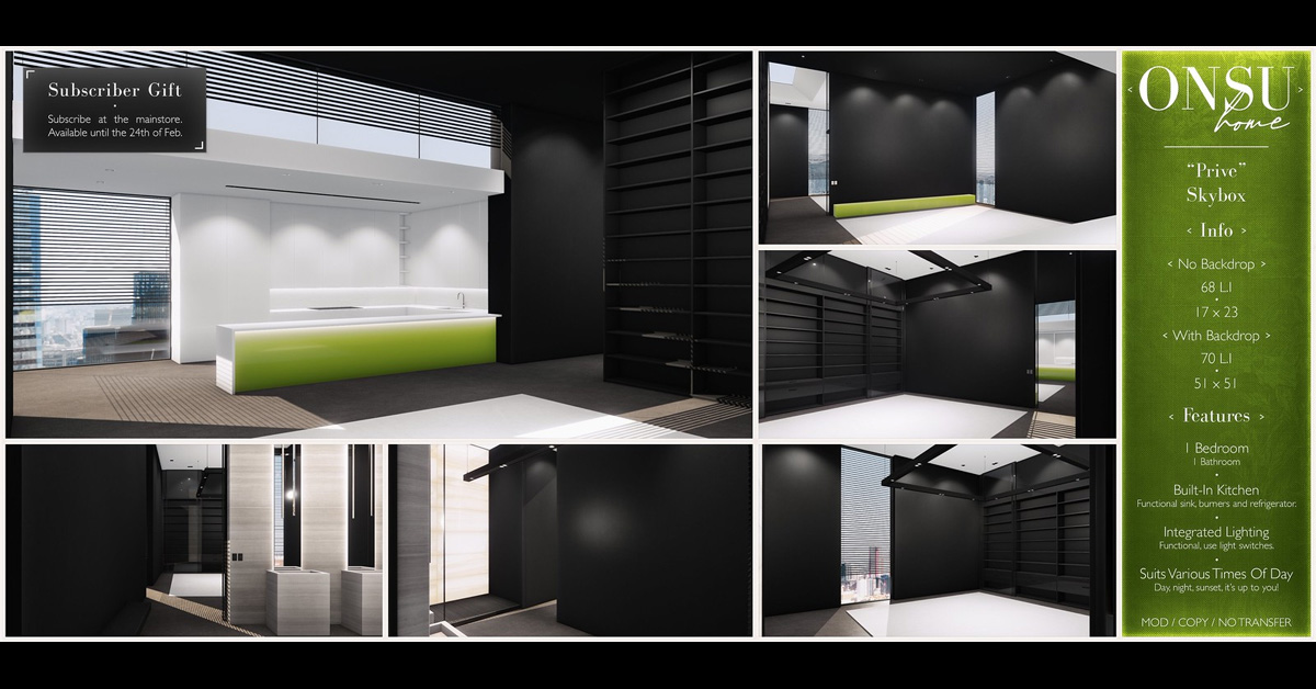 New Subscriber Gift at Onsu – the Prive Skybox!