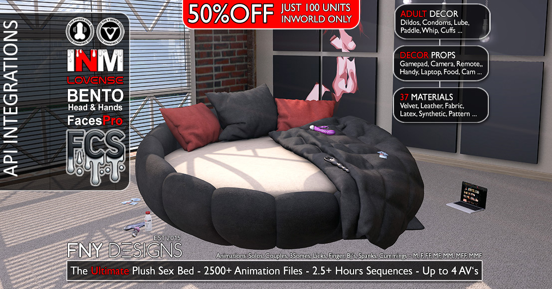 50% Off The Ultimate Plush Sex Bed at FNY Designs – Mainstore Only