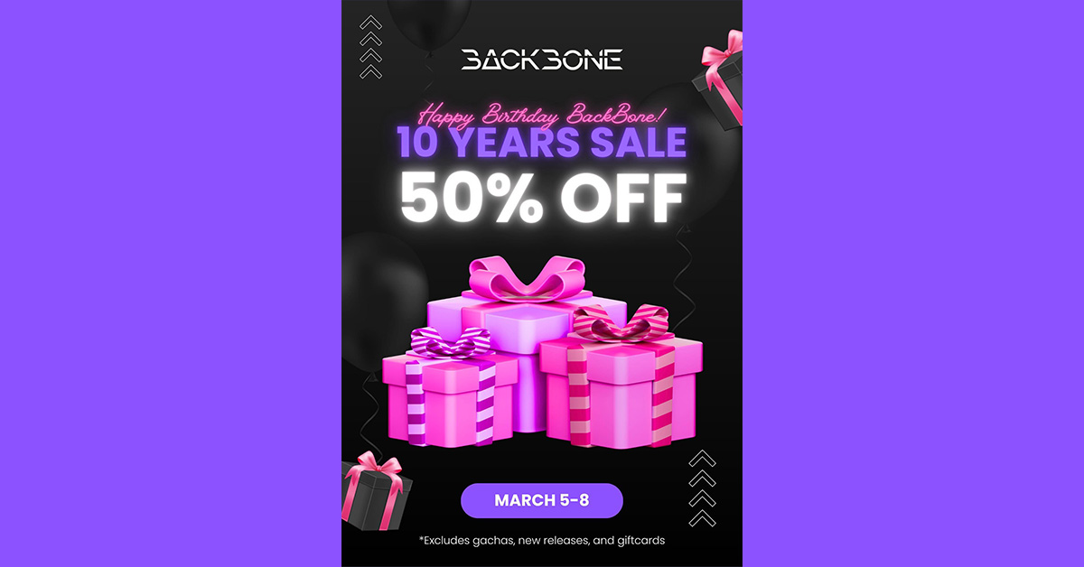 BackBone 10th Birthday Sale – 50% Off Storewide