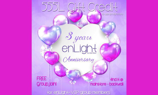 EnLight Third Anniversary Group Gift 555L Store Credit