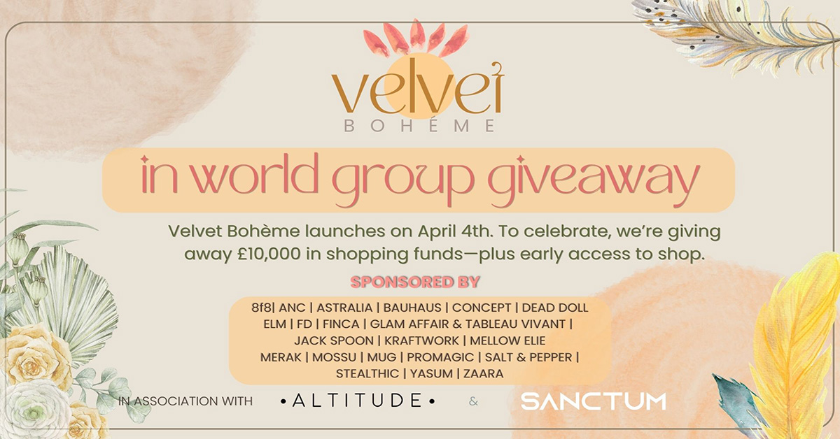 Velvet Boheme In-World Group Giveaway! 10,000L + Early Access