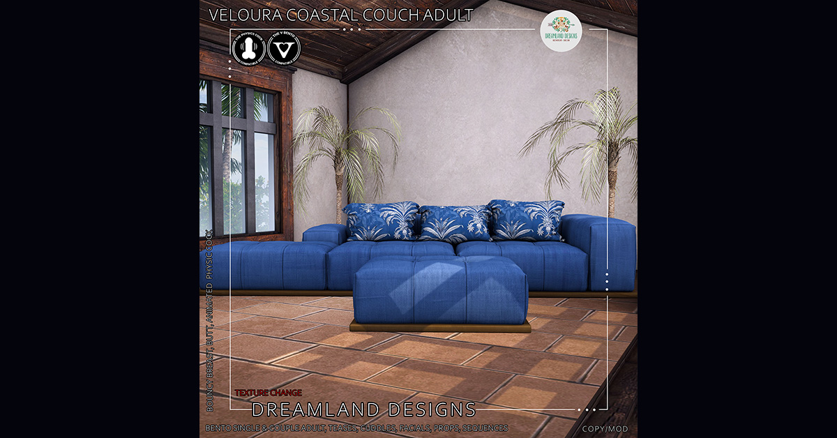 New Release Veloura Coastal Couch – 50% Off at Dreamland Designs