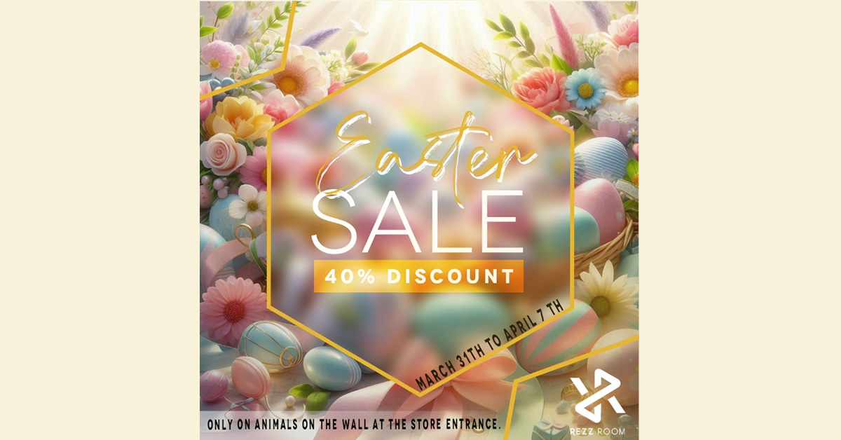 Easter Sale 40% Off on Entrance Wall Animals at Rezz Room