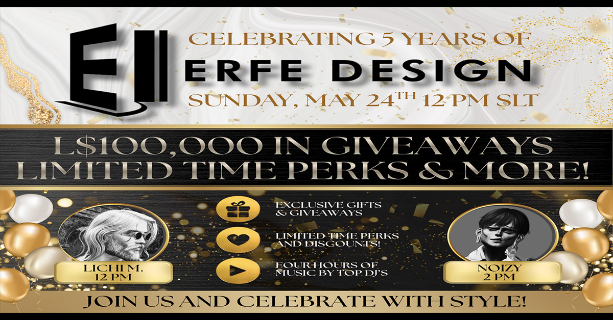 Erfe Design 5-Year Anniversary Giveaway – 100,000L