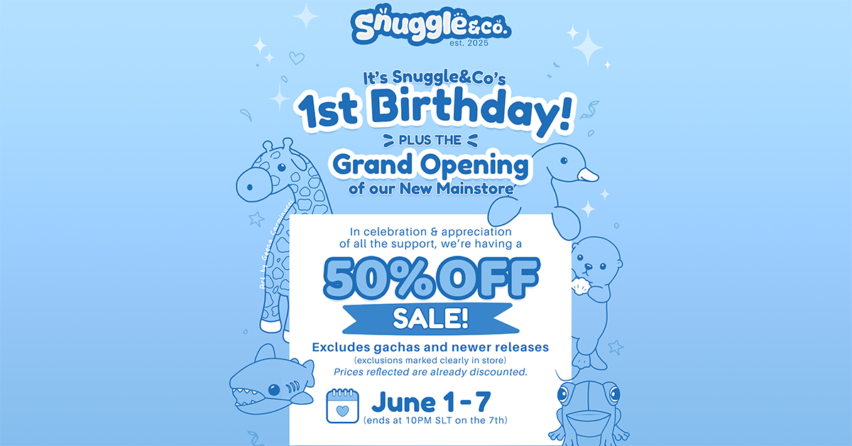 Snuggle&Co. 1st Birthday – 50% Off Sale and Grand Opening