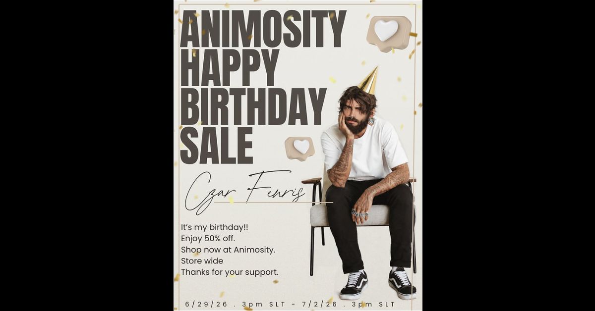 Happy Birthday 50% Off Sale at Animosity!