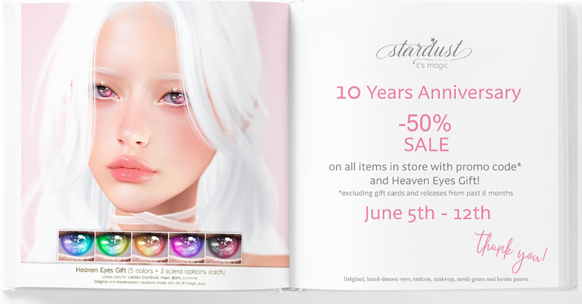 Stardust 10th Anniversary – 50% Off Sale and Group Gift