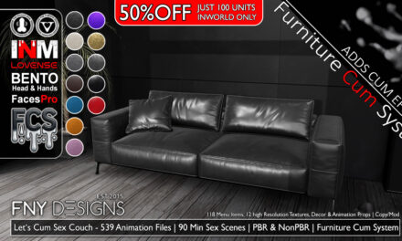 Limited Sale 50% Off the Let’s Cum Sex Couch – FNY Designs Mainstore Only