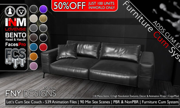 Limited Sale 50% Off the Let’s Cum Sex Couch – FNY Designs Mainstore Only